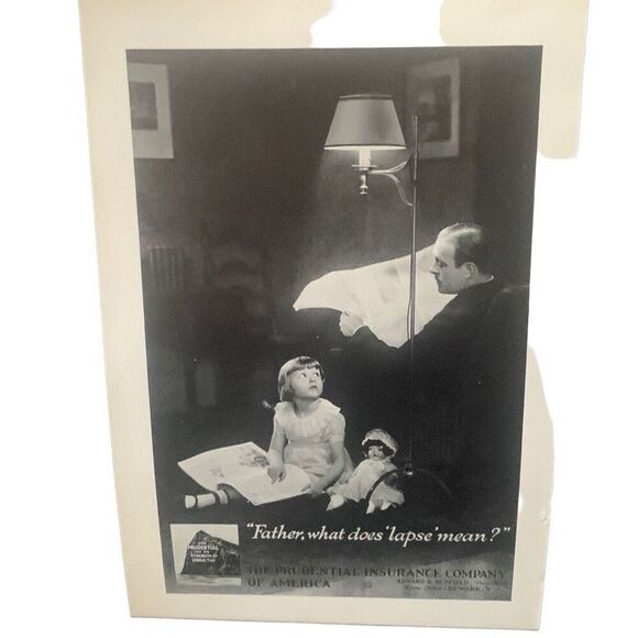 Vintage 1927 Prudential What Does Lapse Mean Ad Advertisment - Picture 3 of 4